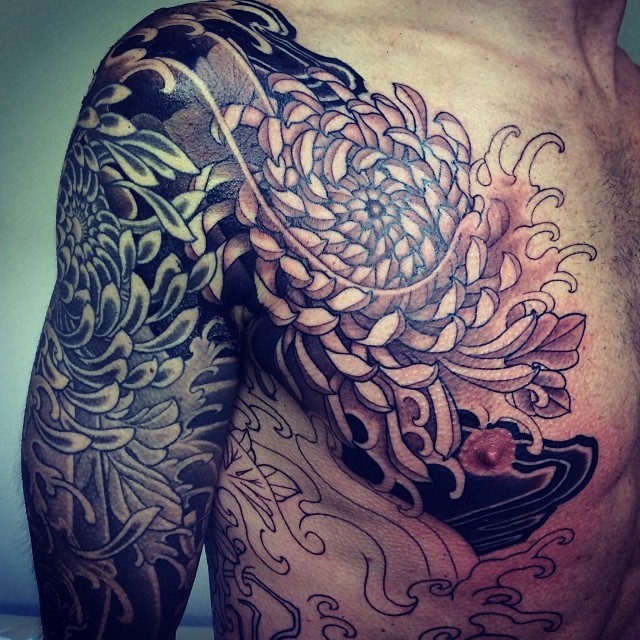 日本 宫藏刺青 （MIYAZO TATTOO）的半甲纹身作品