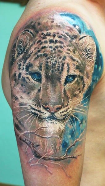 一款霸气的豹子纹身