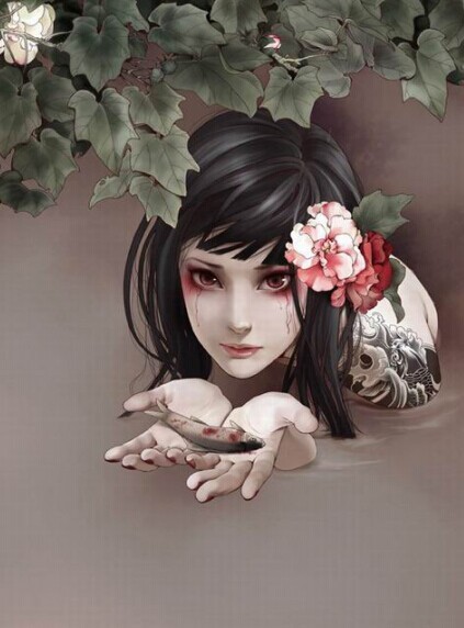 那些美得惊艳你眼球的纹身美女插画