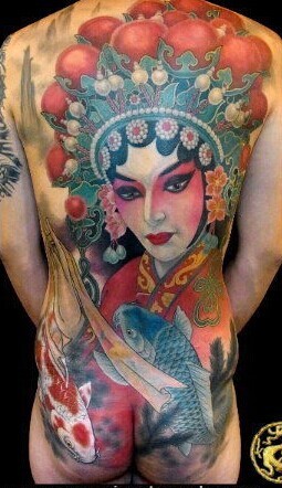 超漂亮的京剧人物  花旦纹身