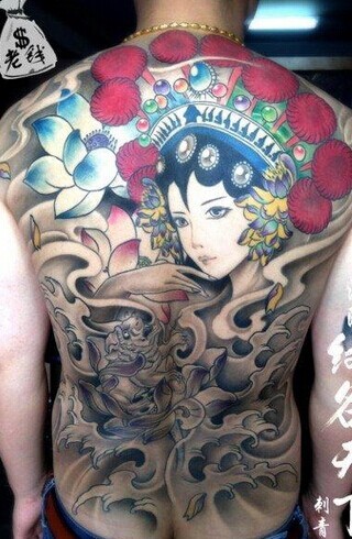 超漂亮的京剧人物  花旦纹身