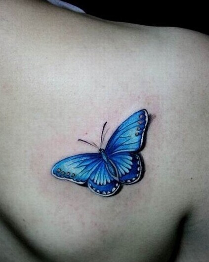 女生喜爱的蝴蝶纹身