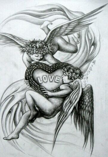 童话故事里的天使纹身