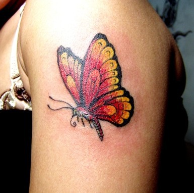 手臂漂亮好看的蝴蝶纹身