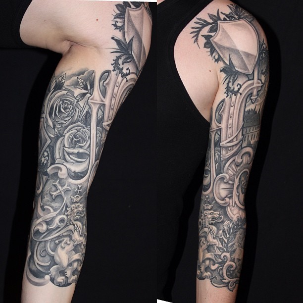 瑞士 Rob Kass 的花臂纹身作品