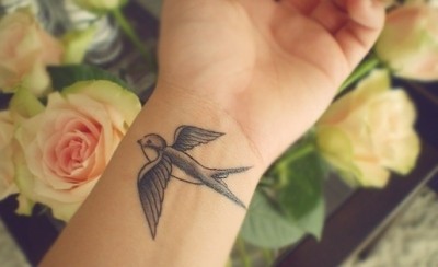 手腕漂亮小巧的燕子纹身