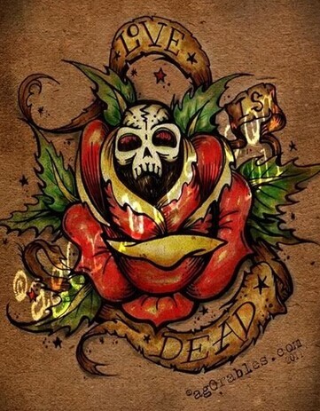 色彩艳丽的school纹身手稿