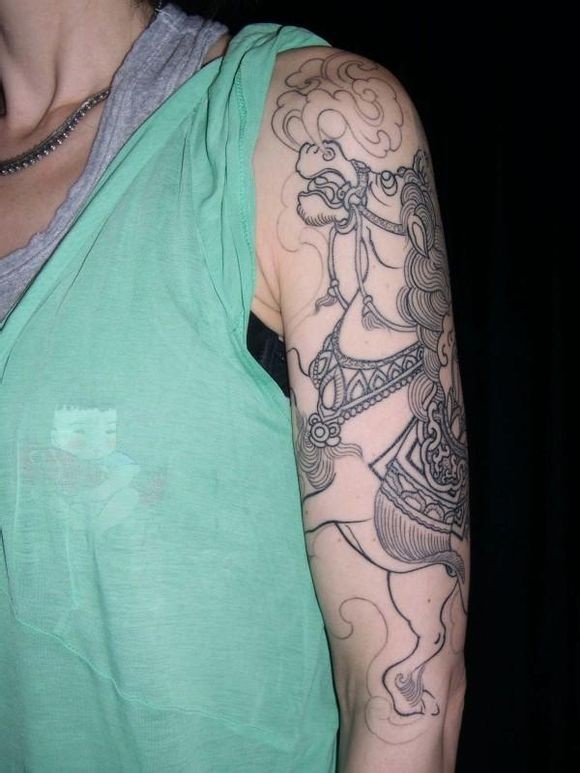 JONDIX的好友的佛类部分花臂纹身作品