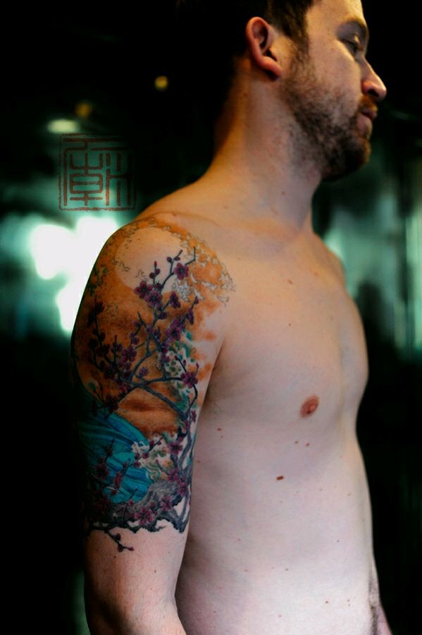 美女纹身师Joey Pang的手臂纹身作品