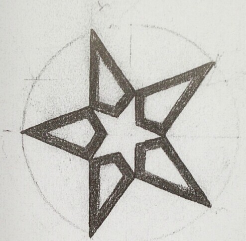 时尚简单的星星纹身手稿