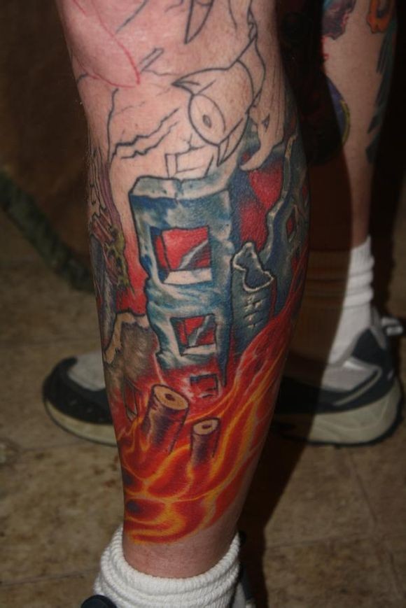 美国名师dan plumley 的部分腿部纹身作品