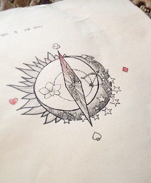 漂亮小巧的小清新纹身手稿