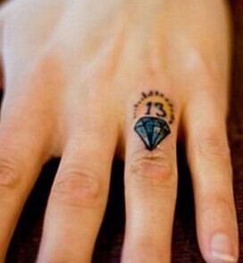 手指清新的钻石纹身