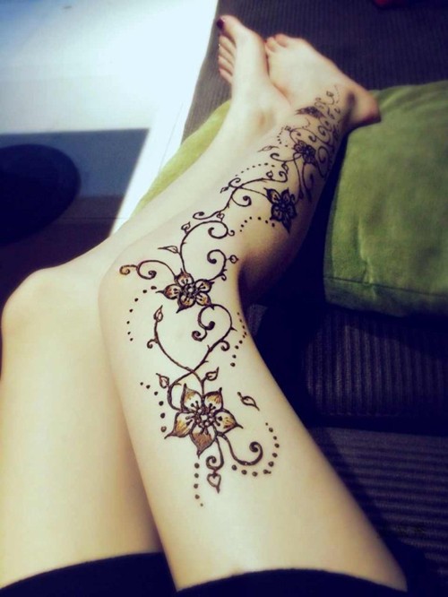 印度海娜时尚脚部纹身
