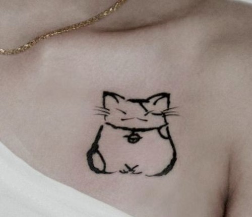可爱的小猫图案纹身
