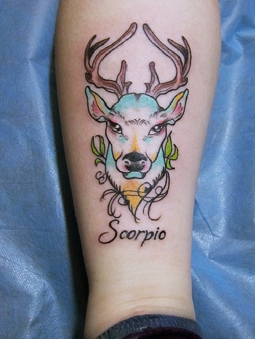时尚经典的小鹿图案纹身