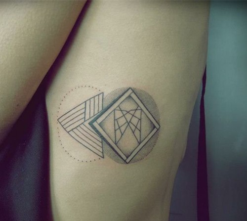 时尚几何图形纹身