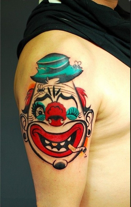 搞怪有趣的小丑纹身
