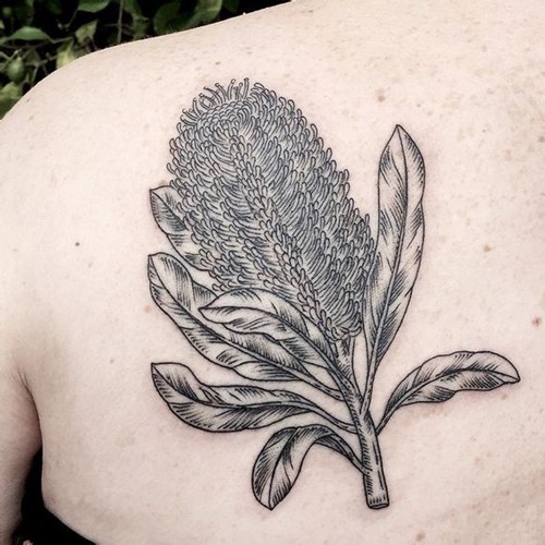 个性经典的植物纹身