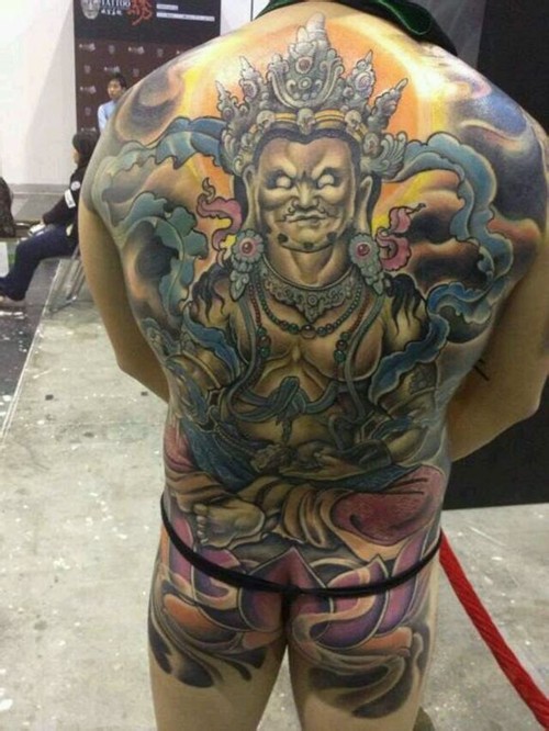 满背菩萨经典纹身
