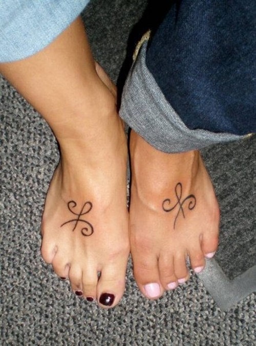 情侣脚踝个性纹身