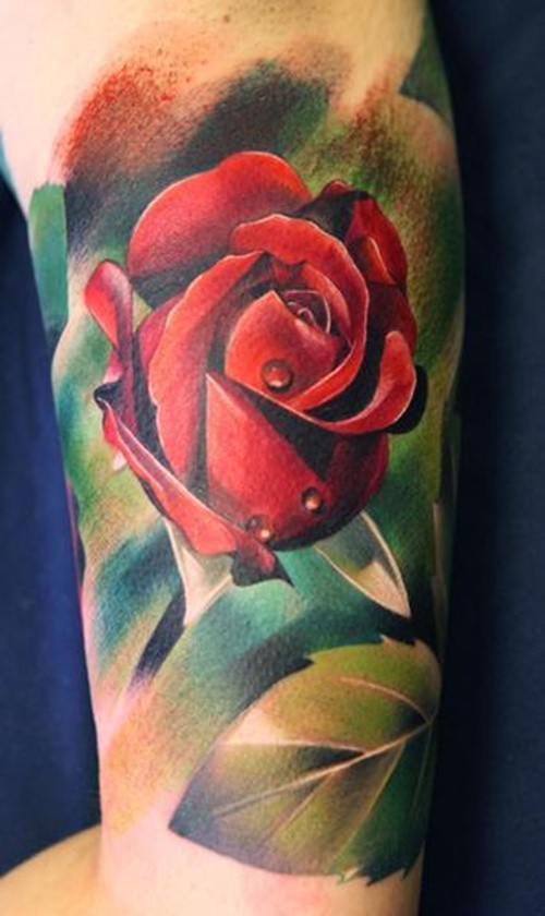 好看的玫瑰花纹身