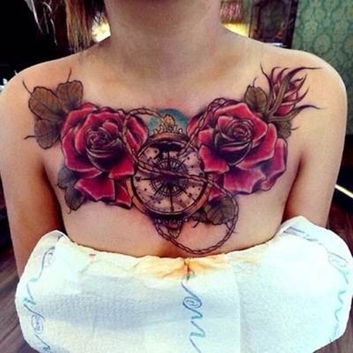 女生胸部上好看的纹身