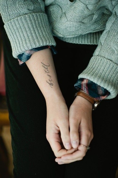 小清新风格手臂纹身