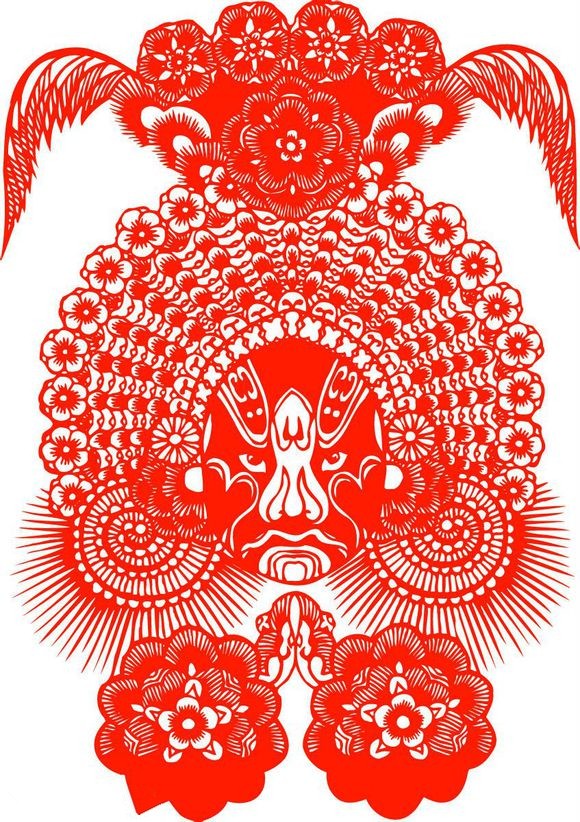 红色手稿花旦纹身