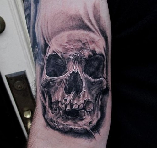 个性手臂骷髅头纹身