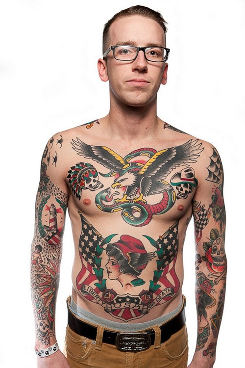 欧美男性个性纹身