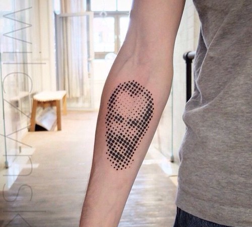 时尚点线图案纹身