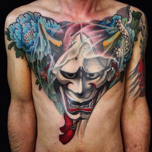 男女生前胸个性刺青