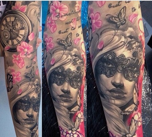 手臂人物 佛像纹身