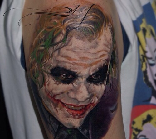 恐怖的人物画像纹身