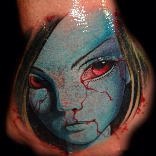 恐怖的人物画像纹身
