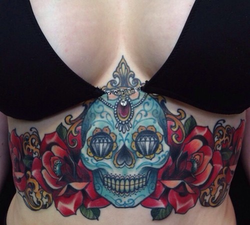 另类恐怖骷髅头纹身