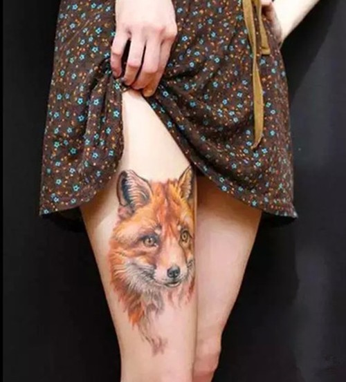 性感妩媚的女性妖狐纹身