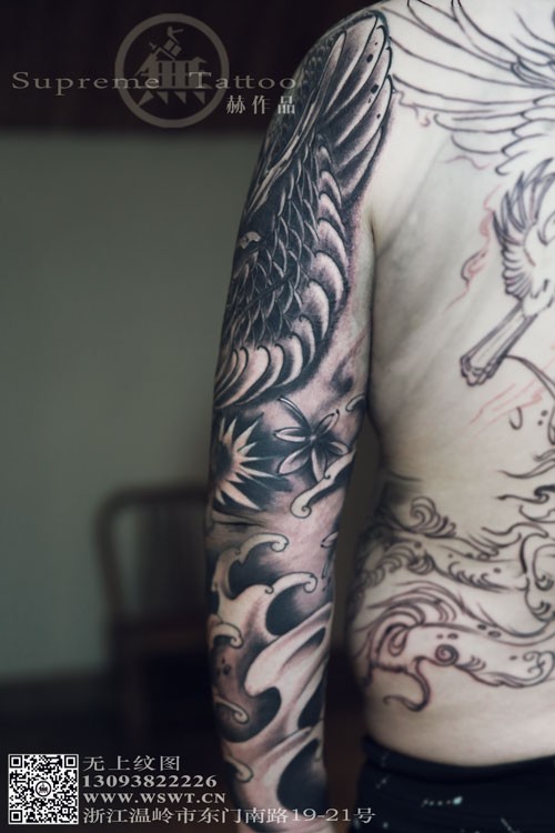 新传统风格花臂-龙  花臂纹身