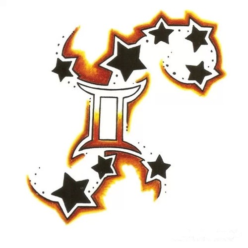 十二星座之双子座纹身手稿