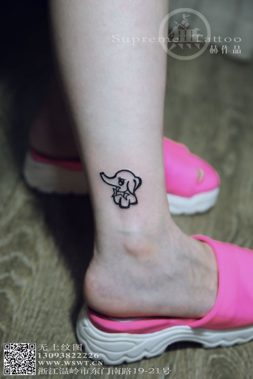 可爱小象纹身 美女纹身  女生纹身 纹身师作品