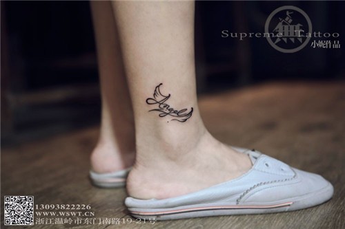 脚踝字母纹身 美女纹身 女生纹身