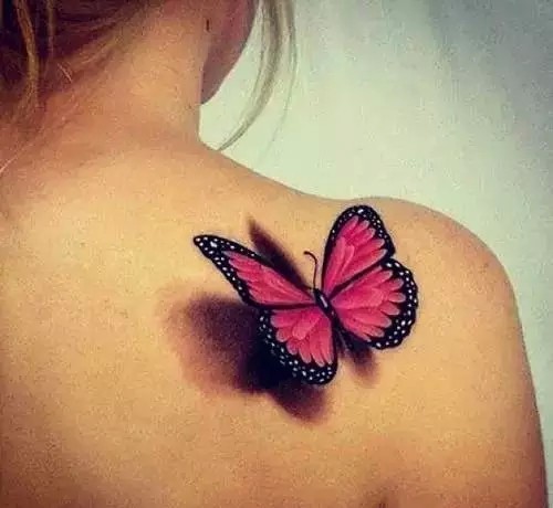 精致的蝴蝶纹身