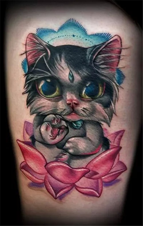 呆萌可爱的猫咪纹身