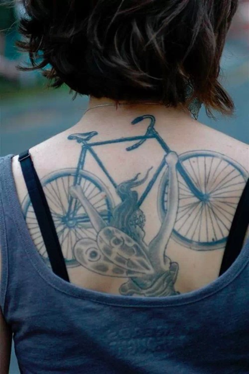纹你所爱  个性自行车纹身