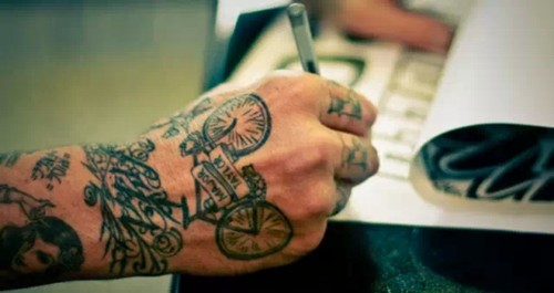 纹你所爱  个性自行车纹身