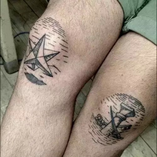 纹个另类独特的膝盖纹身