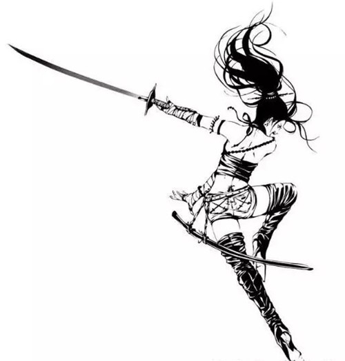 古典水墨风纹身手稿