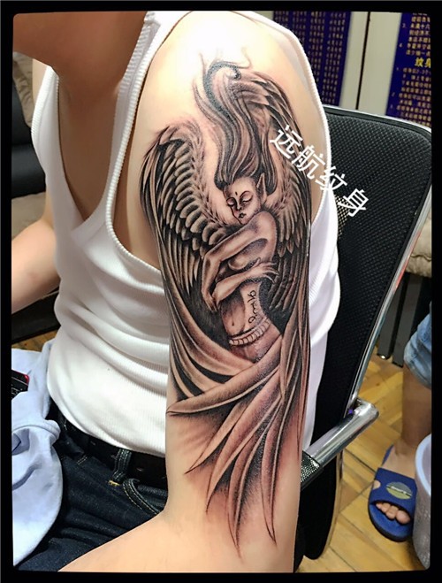 天使纹身  胳膊天使纹身  远航纹身