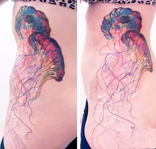 色彩斑斓的水母纹身